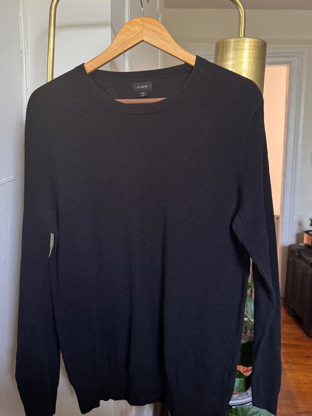 J.Crew Cotton Cashmere Crewneck Sweater Mens Small Black Lightweight Knit